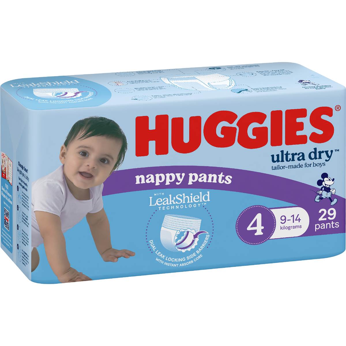 Huggies Ultra Dry Nappy Pants Boys Size 4 (9-14kg) 29 pack