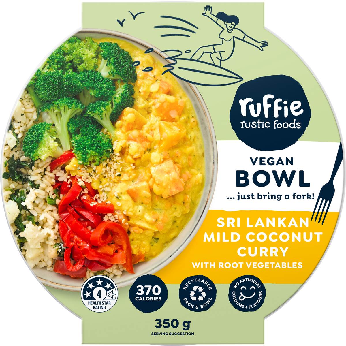 Ruffie Sri Lankan Mild Coconut Vegetable Curry Bowl