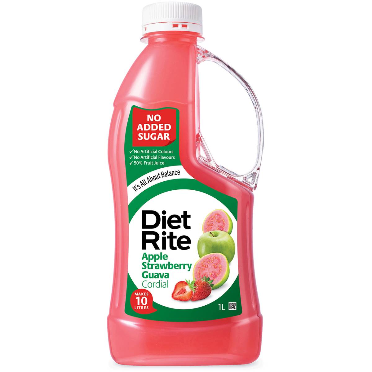 Calories in Diet Rite Apple Strawberry Guava Cordial