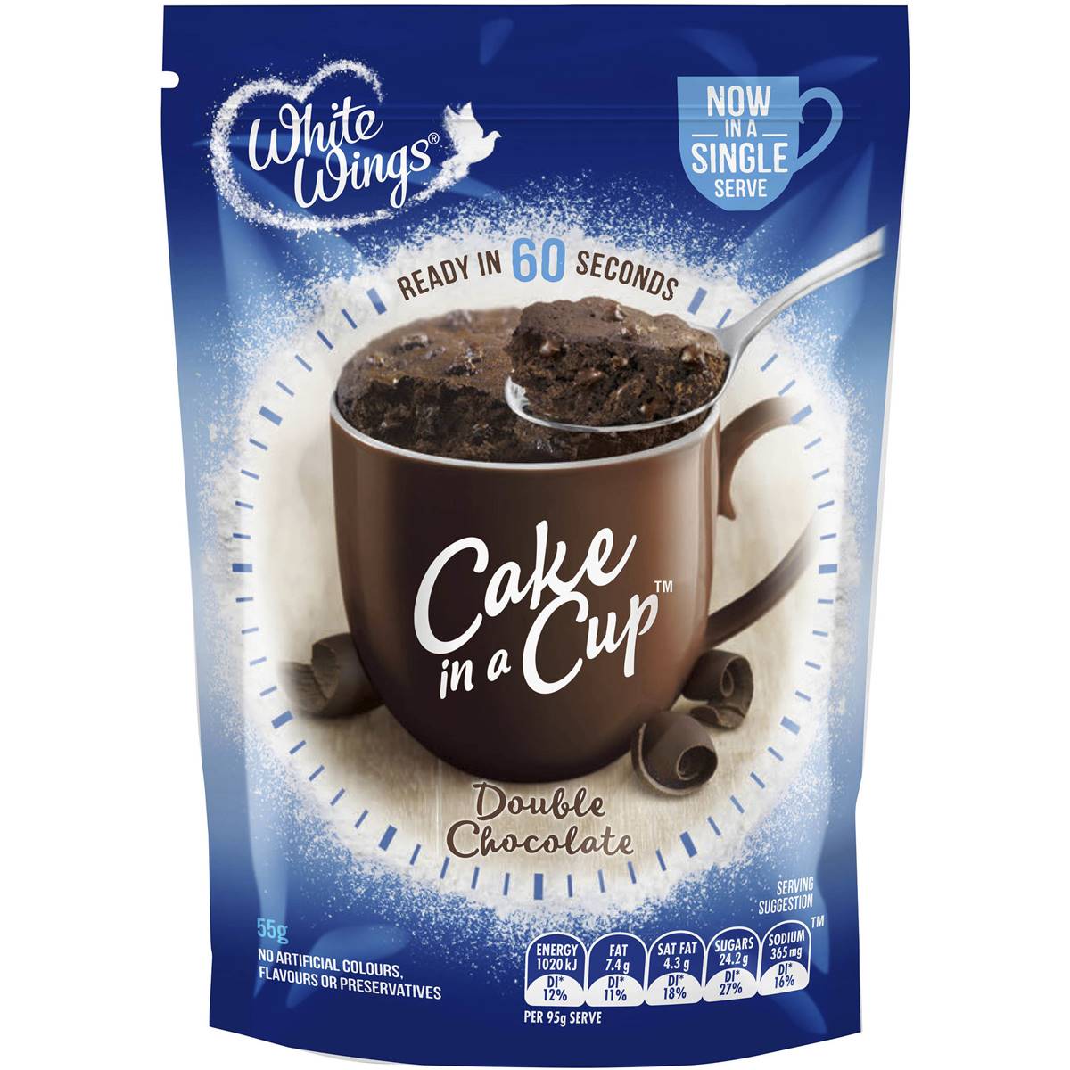 Calories in White Wings Cake In A Cup Double Chocolate Calorie Counter