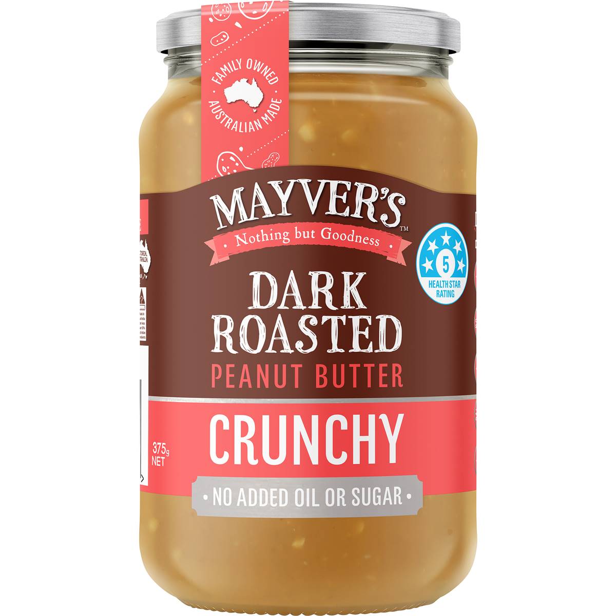 Calories in Mayver's Dark Roast Crunchy Peanut Butter calcount