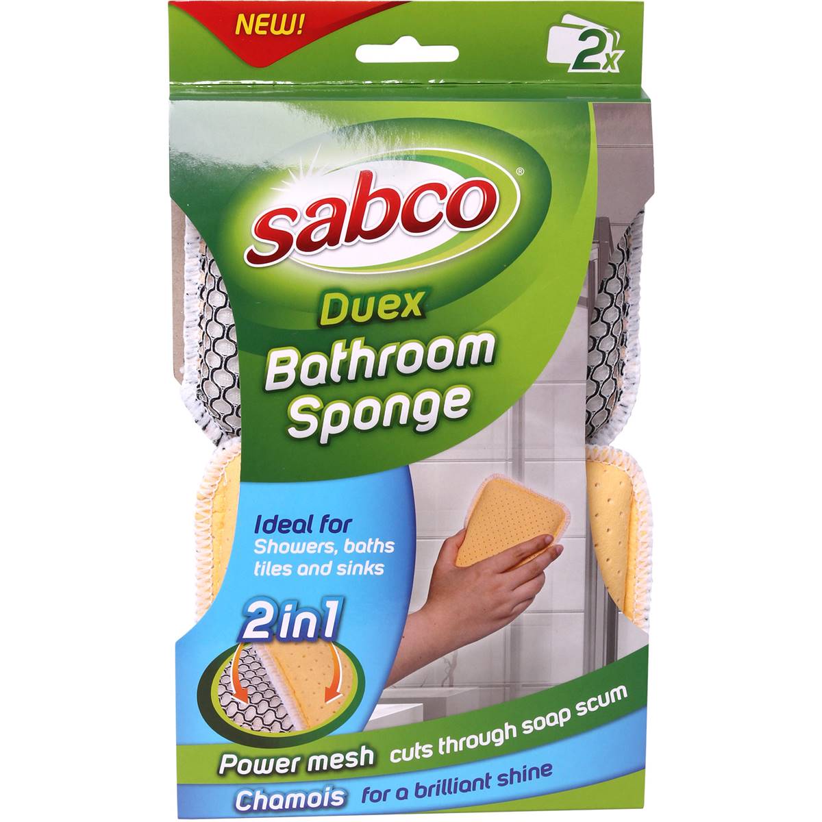 Sabco Duex Bathroom Sponge Scrubber 2 pack