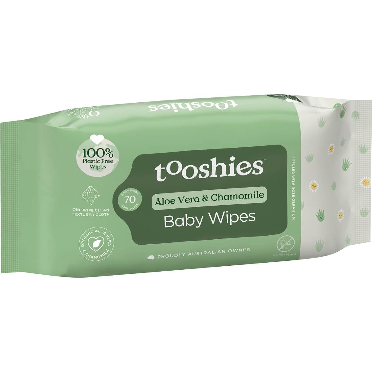 Tooshies Baby Wipes Aloe Vera & Chamomile 70 pack
