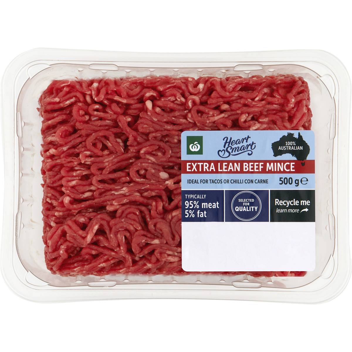 Calories in Woolworths Heart Smart Extra Lean Beef Mince