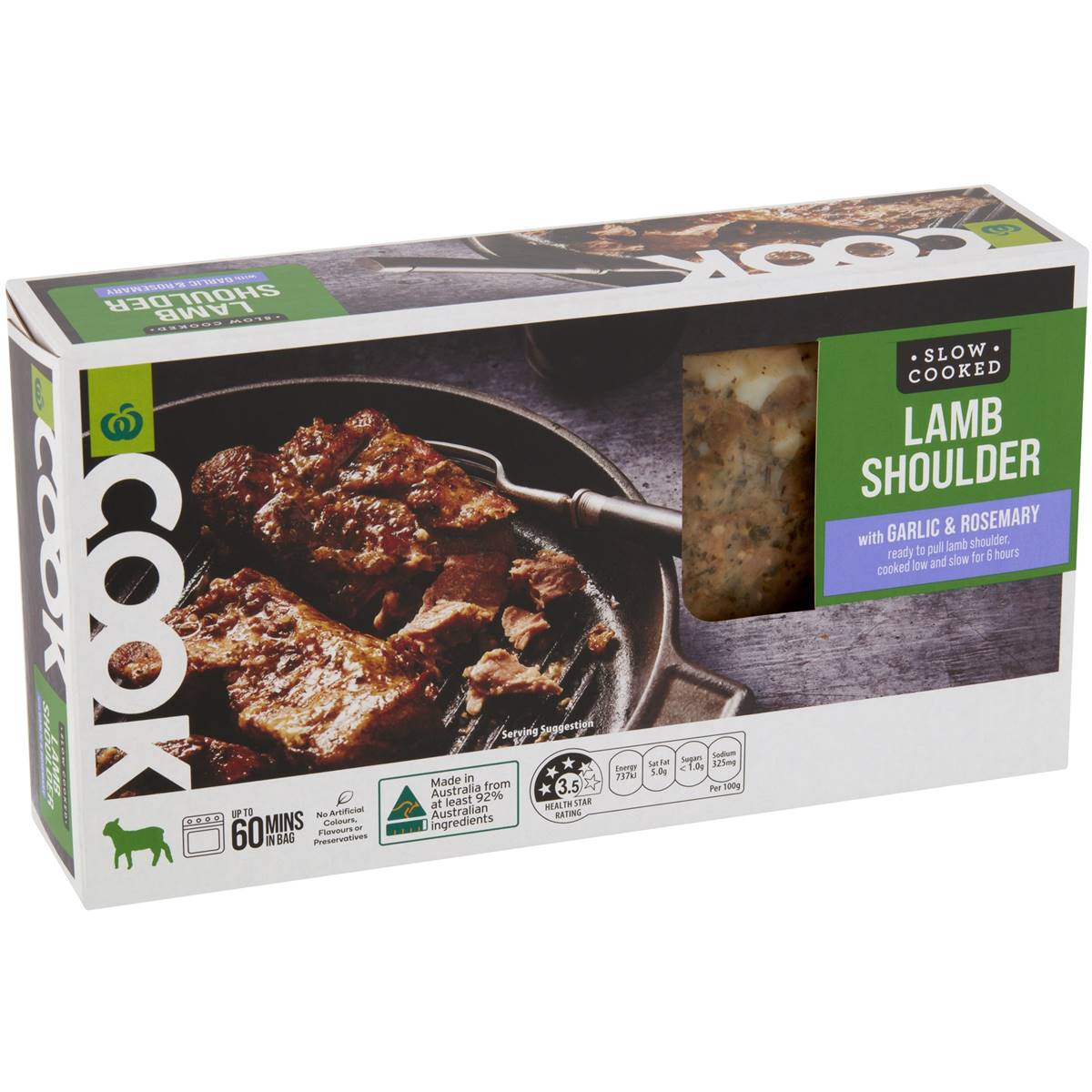 Calories in Woolworths Cook Lamb Shoulder With Garlic & Rosemary