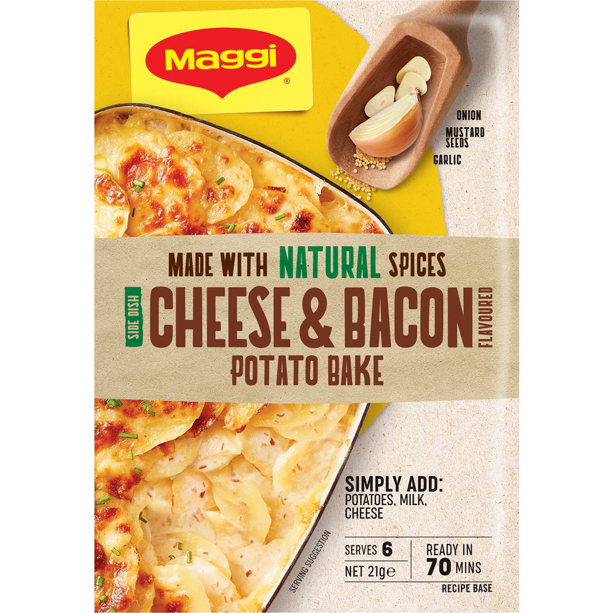 Calories in Maggi Side Dish Cheese Bacon Flavoured Potato Bake
