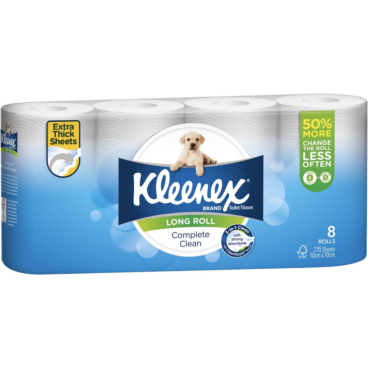 Kleenex Toilet Tissue Long Roll 8pk Woolworths