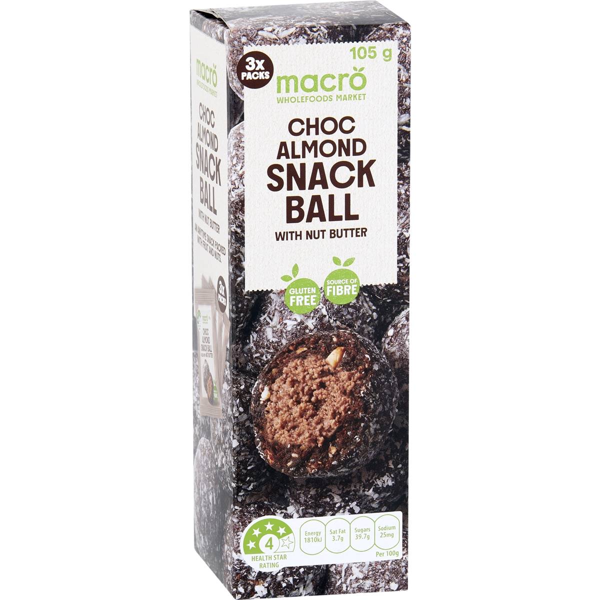 Macro Choc Almond Snack Balls With Nut Butter
