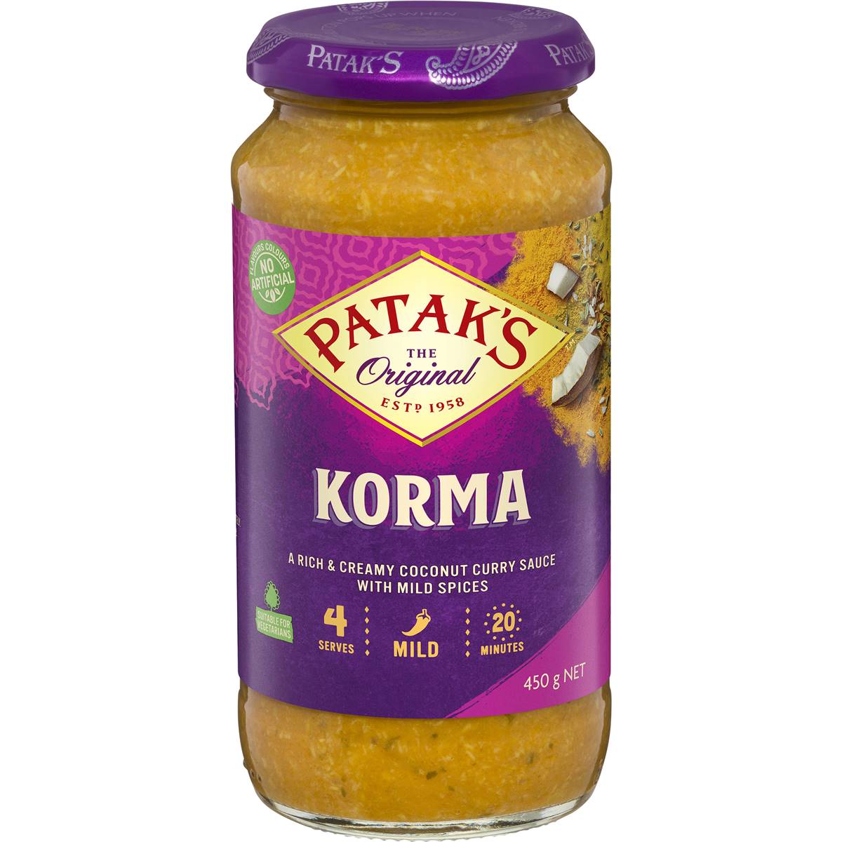 Calories in Patak's Korma Curry Simmer Sauce Sauce calcount