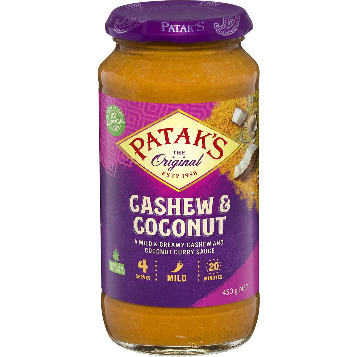 Calories in Patak's Cashew Masala Curry Simmer Sauce calcount