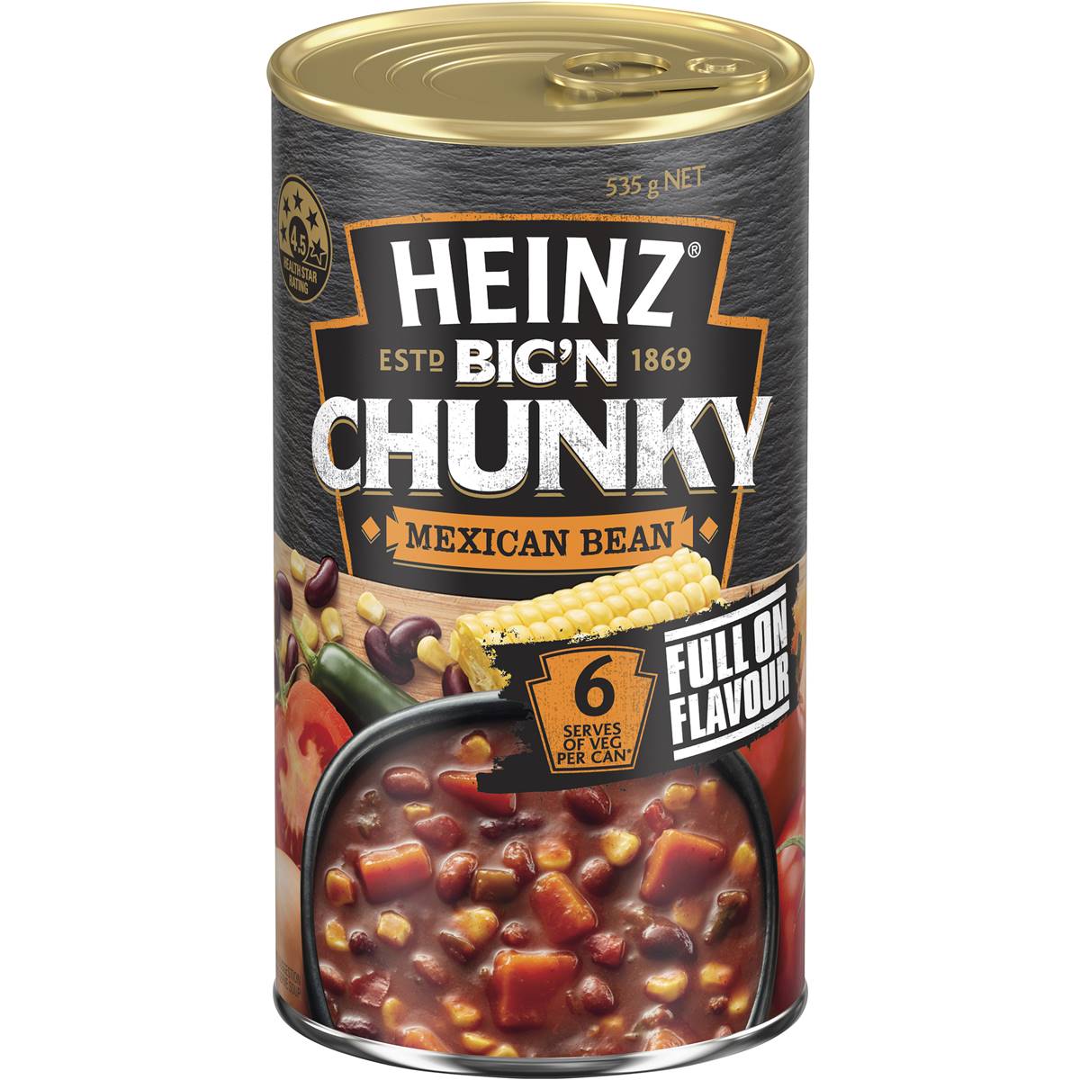 Calories in Heinz Big N Chunky Canned Mexican Bean Calorie Counter