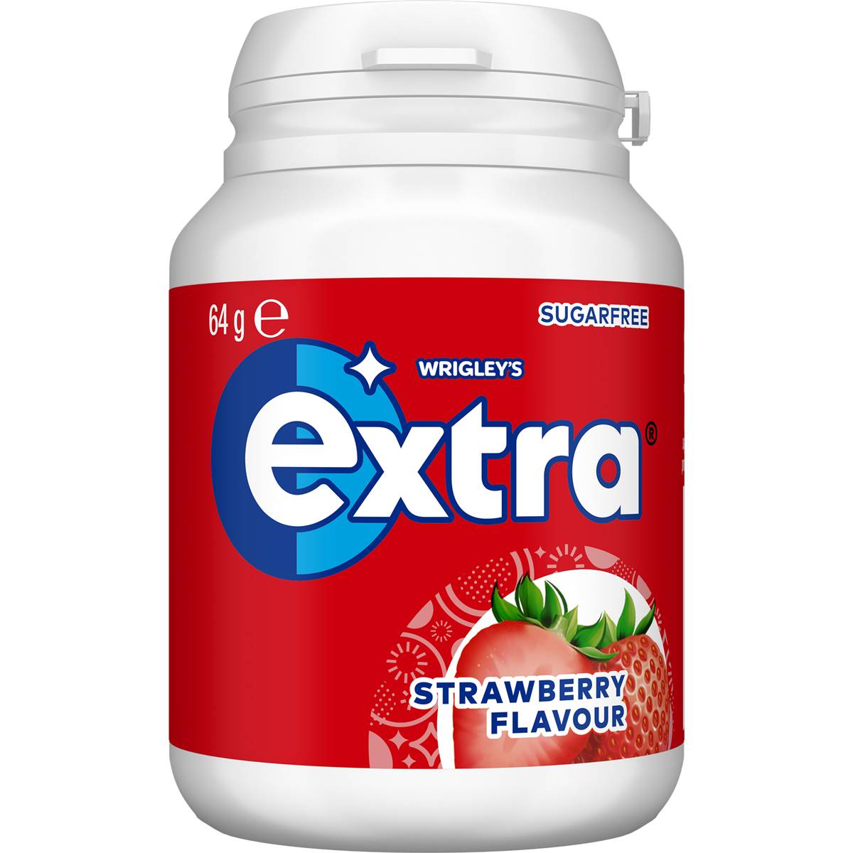 Calories in Extra Strawberry Sugar Free Chewing Gum Bottle