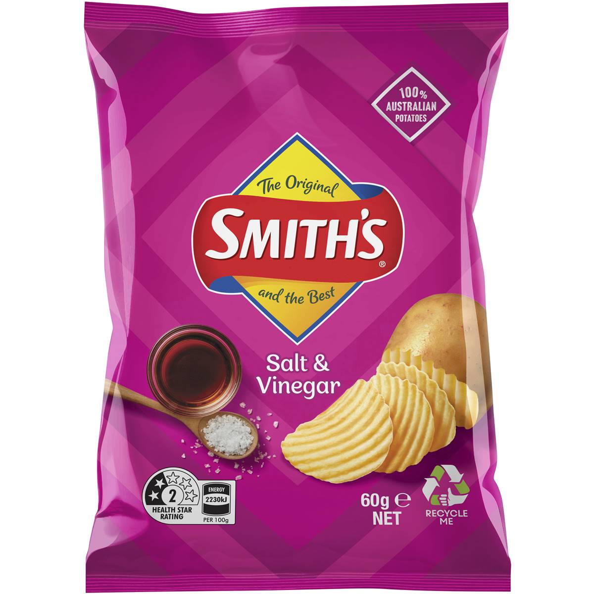 Calories in Smith's Crinkle Cut Chips Salt & Vinegar