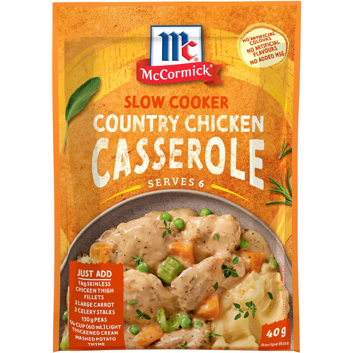 Calories in Mccormick Slow Cooker Country Chicken Casserole Recipe Base ...
