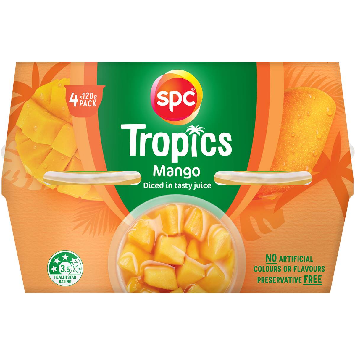 Calories in Spc Tropics Mangoes In Juice Fruit Cups