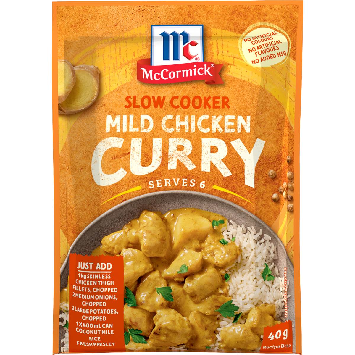 McCormick Slow Cooker Mild Chicken Curry Recipe Base 40g