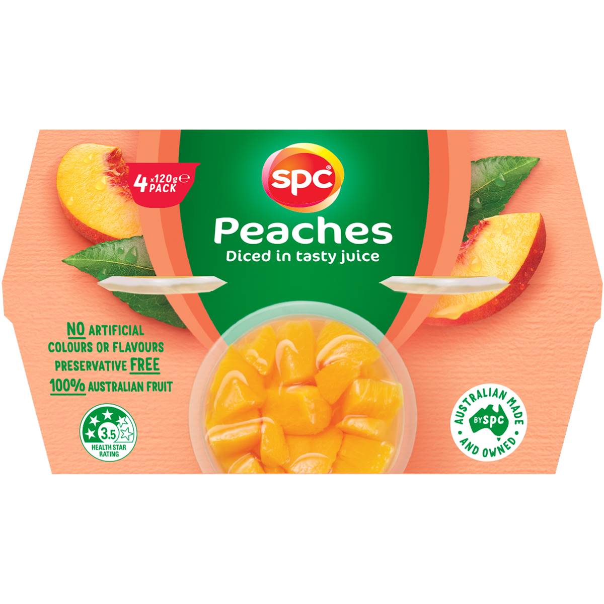 Calories in Spc Diced Peaches In Juice Fruit Cups