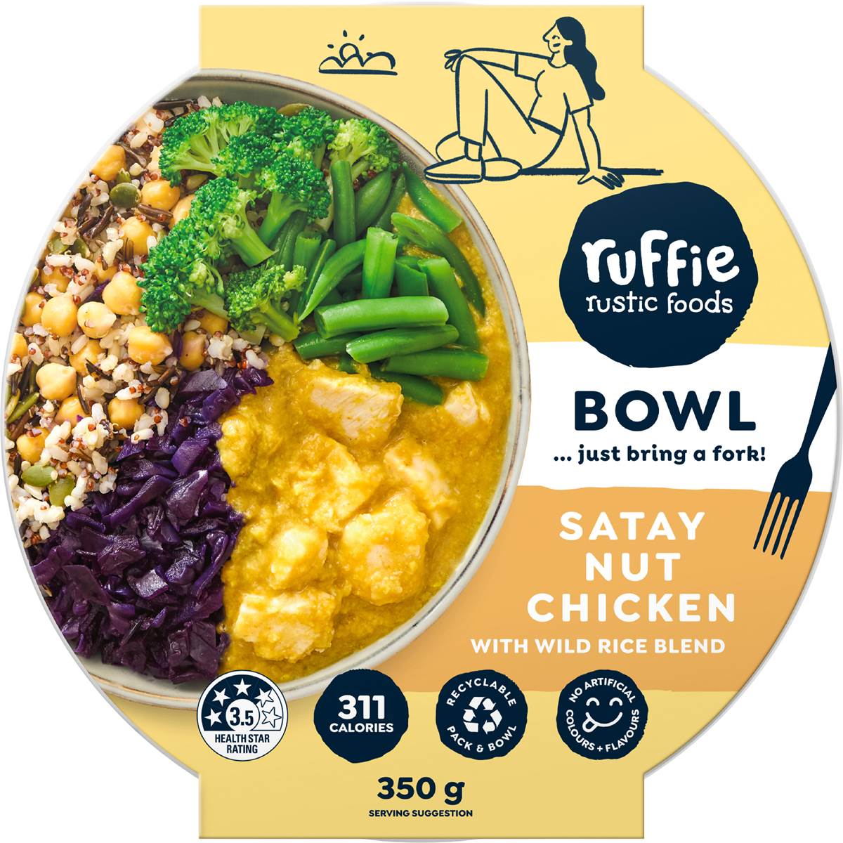 Ruffie Satay Nut Chicken & Wild Rice Bowl