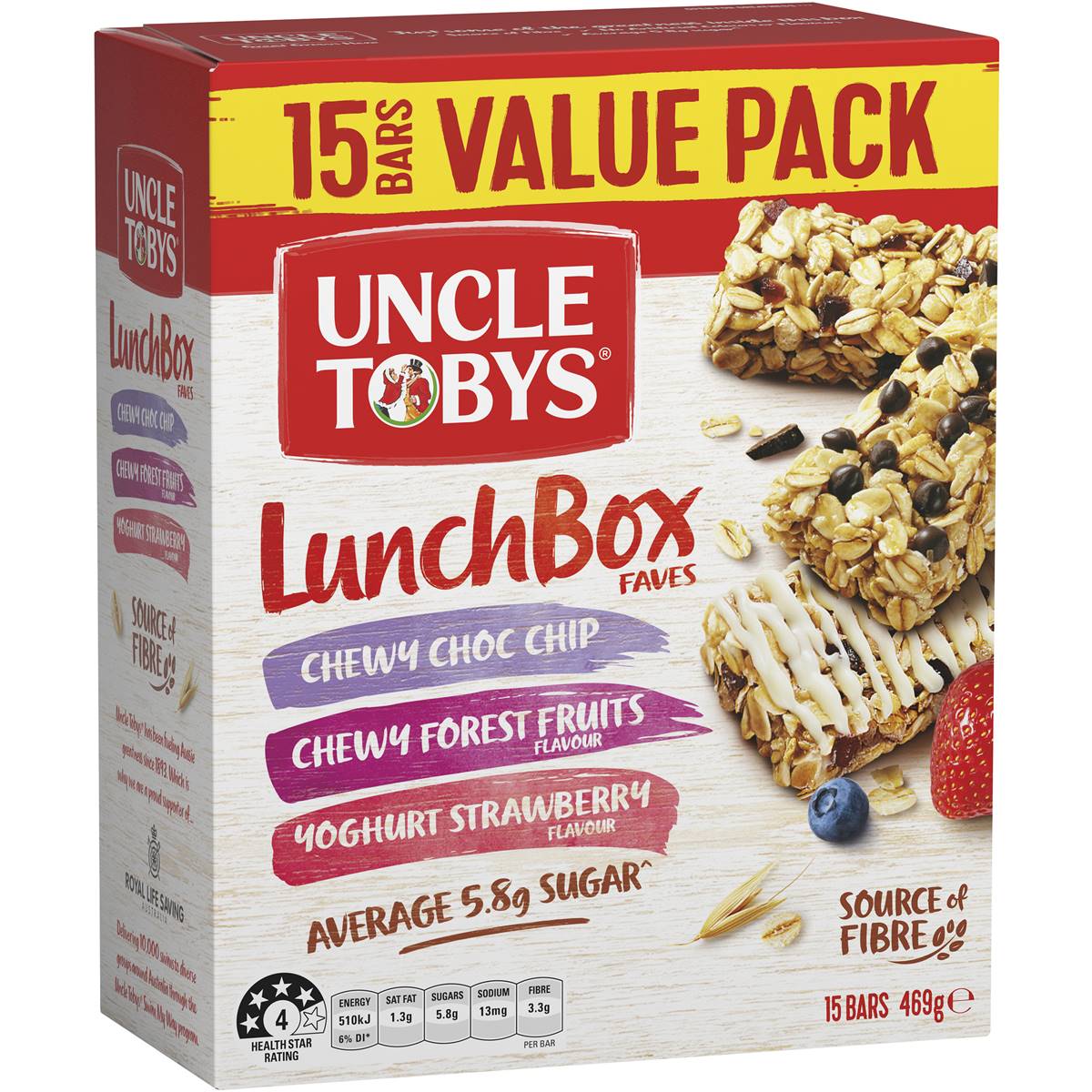 Calories in Uncle Tobys Muesli Bars Lunch Box Favourites