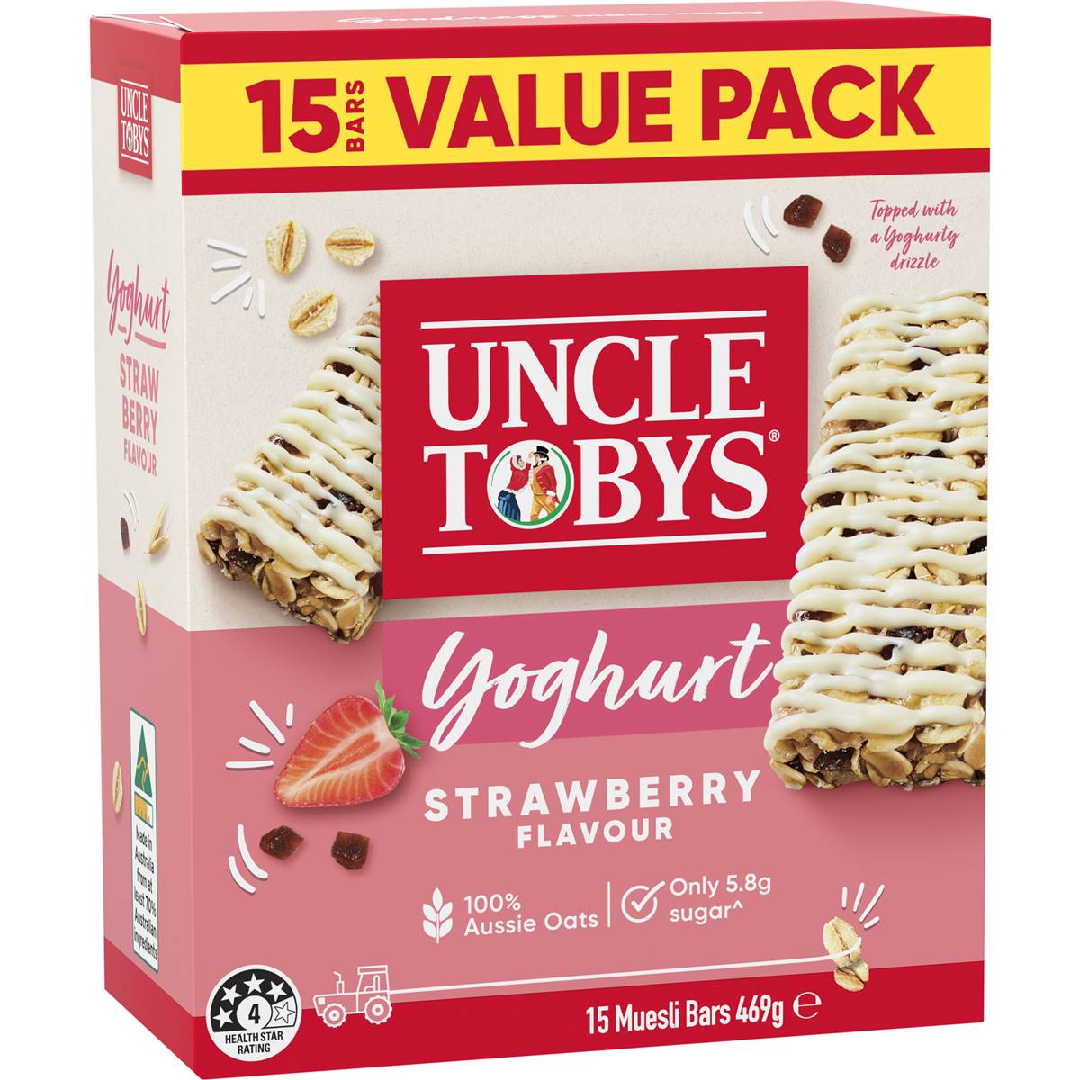 Calories in Uncle Tobys Yoghurt Muesli Bars Strawberry