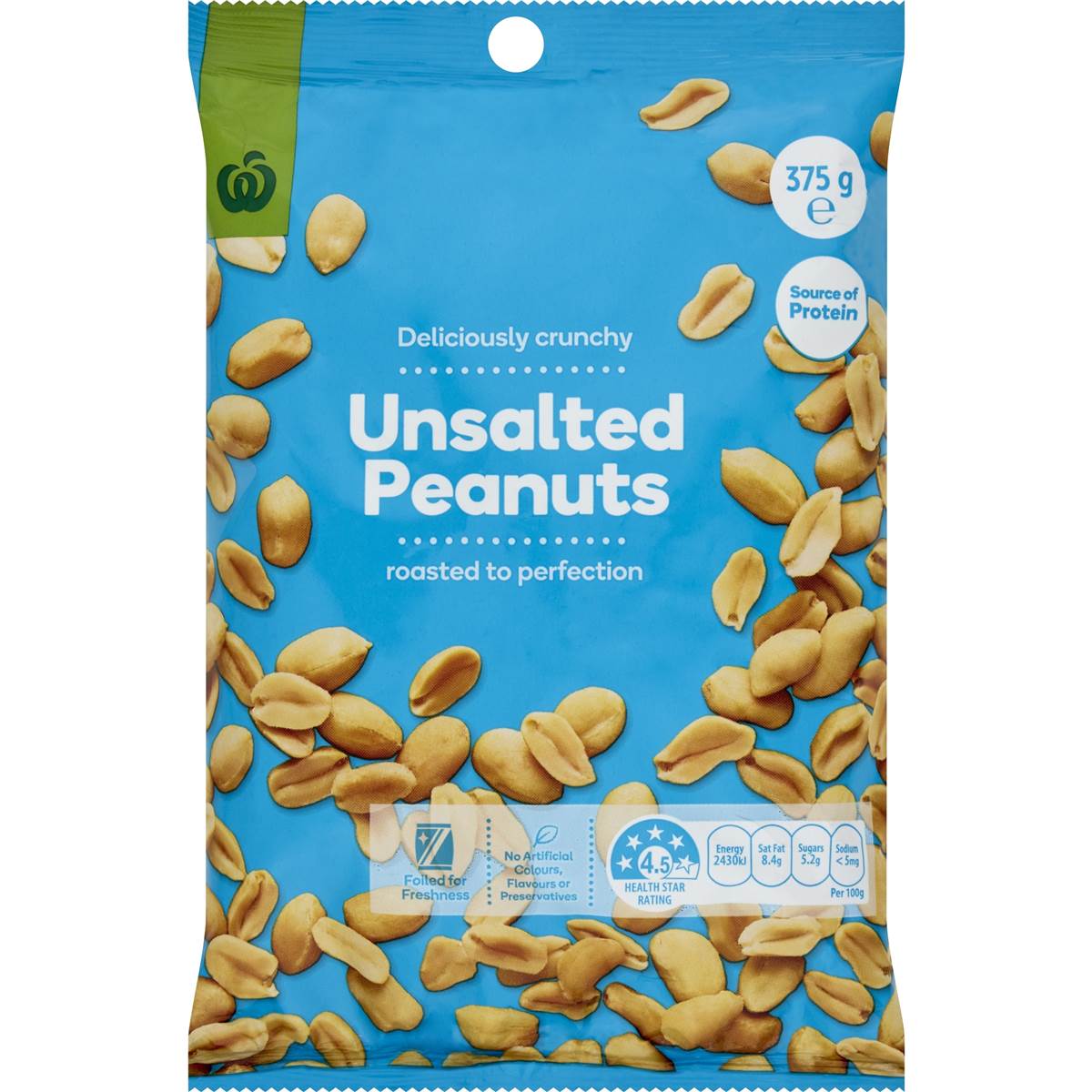 Calories in Woolworths Peanuts Unsalted calcount