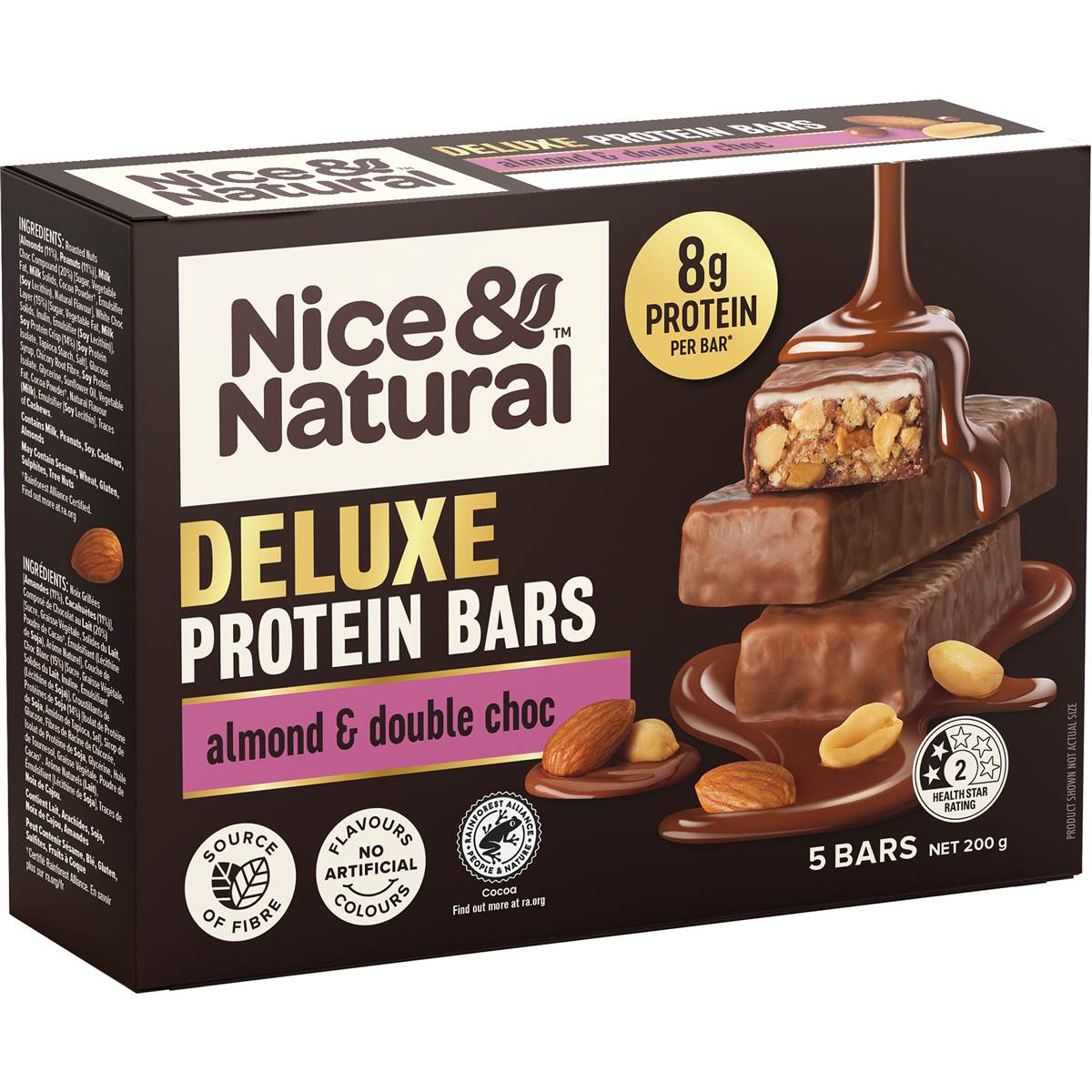Nice & Natural Deluxe Protein Bars Almond & Double Choc 5 pack