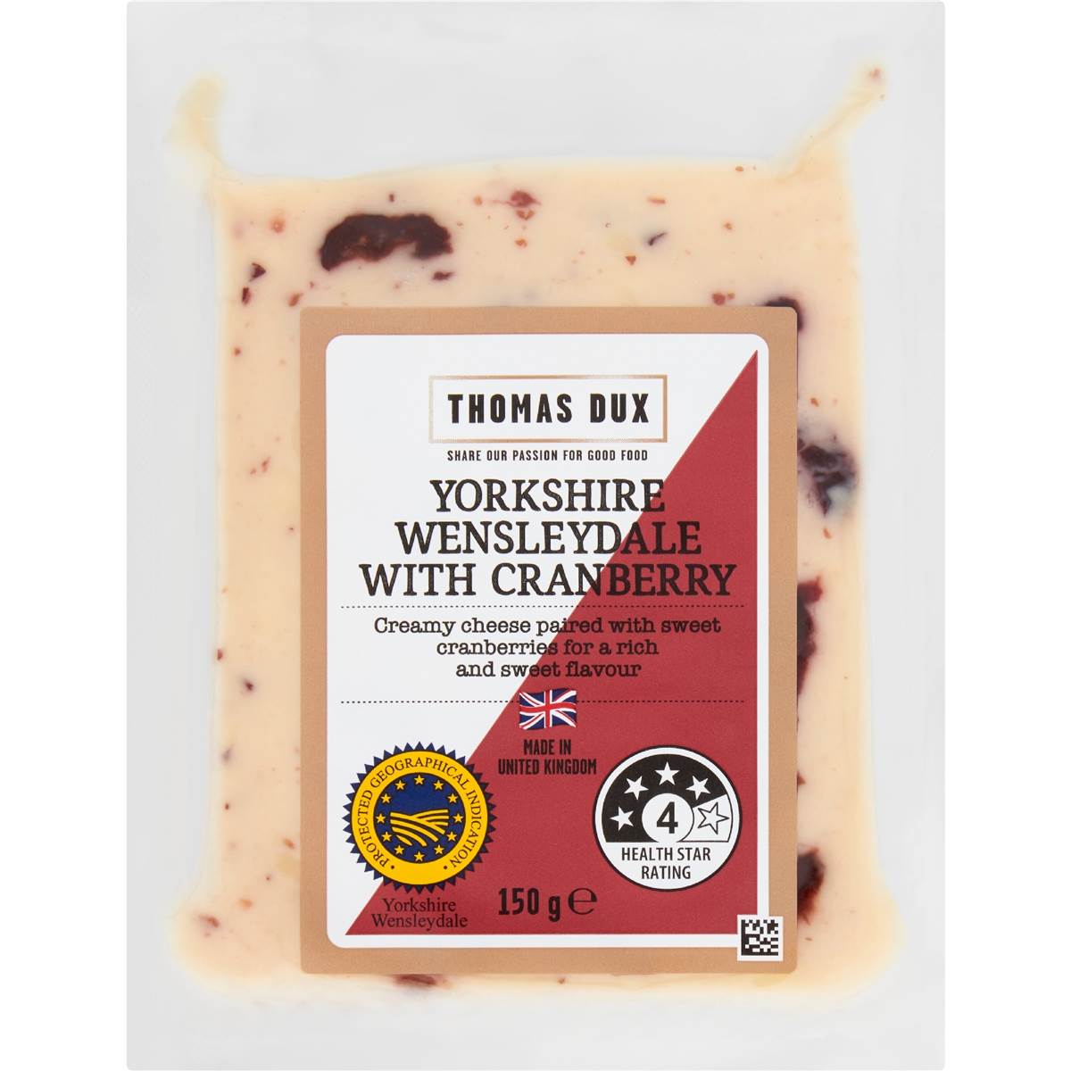 Thomas Dux Yorkshire Wensleydale Cheese With Cranberry