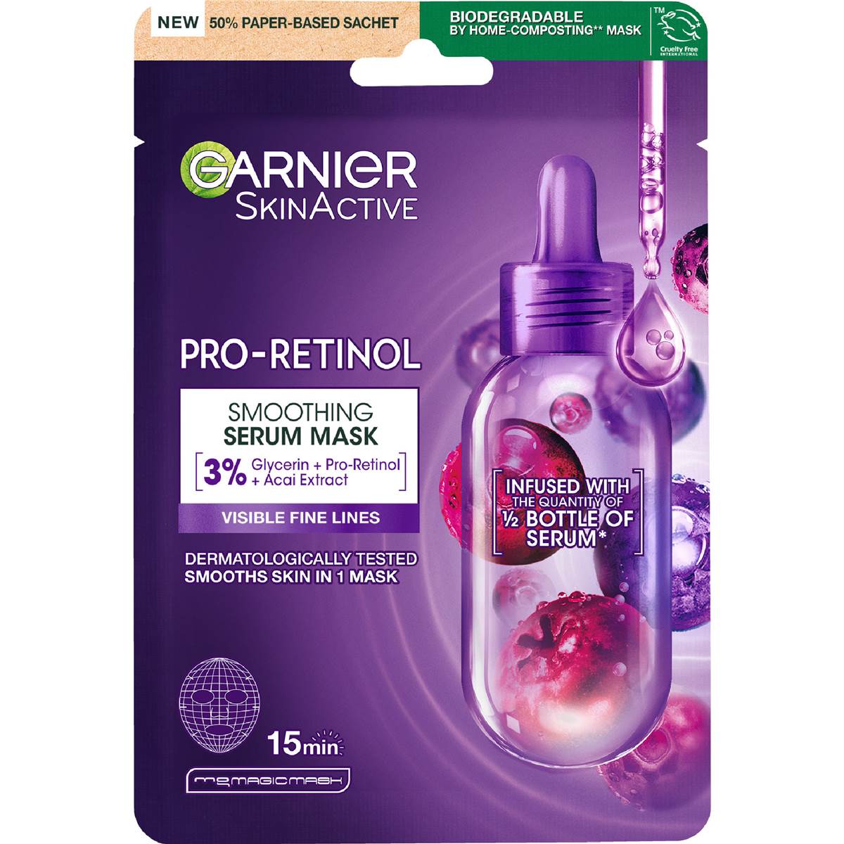 Garnier Skin Active Pro Retinol Smoothing Serum Mask each