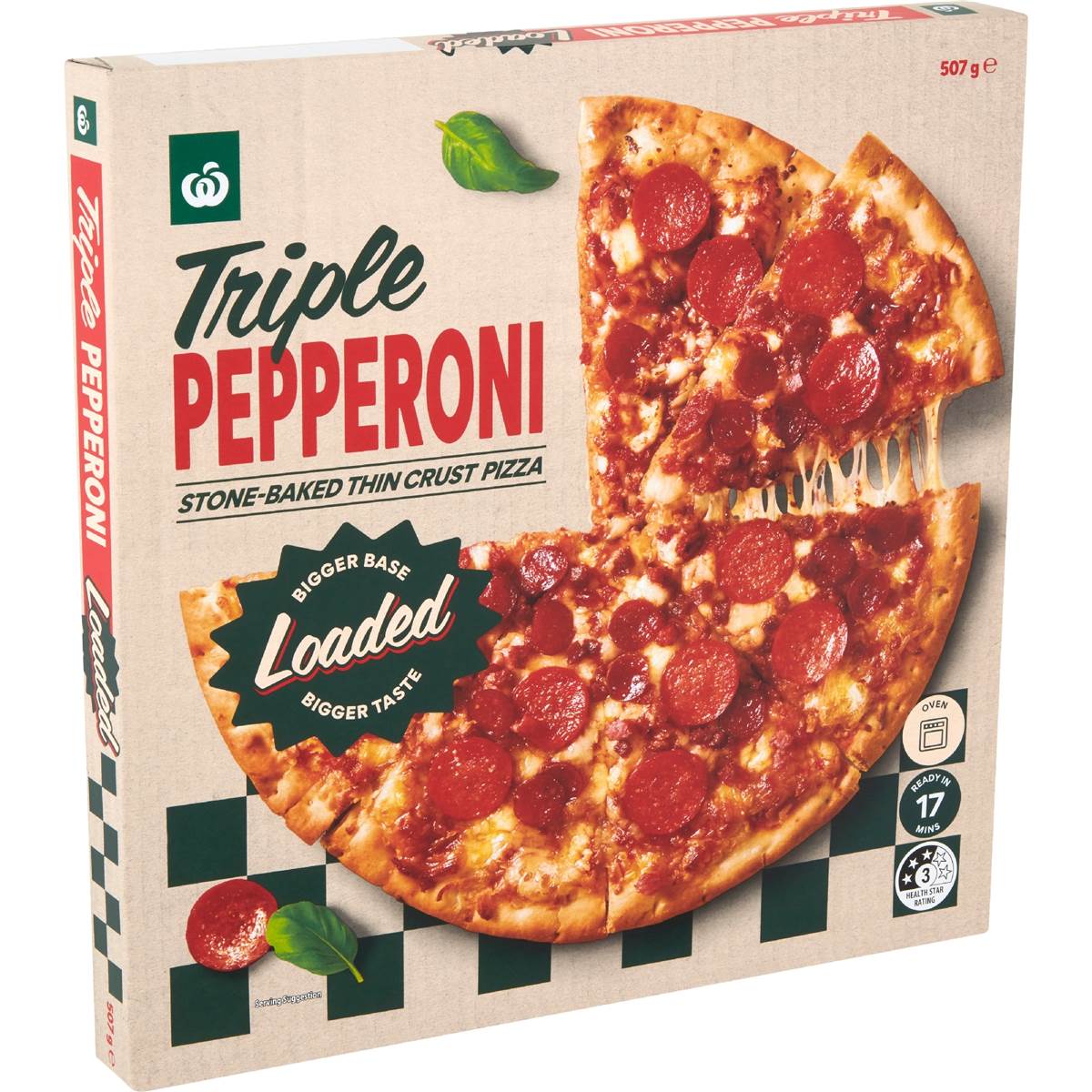 Woolworths Triple Pepperoni Stone-Baked Thin Crust Pizza