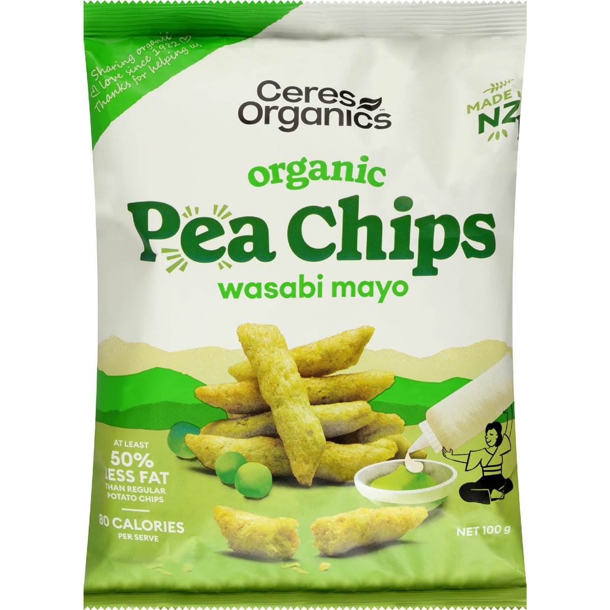 Ceres Organics Pea Chips Wasabi Mayo