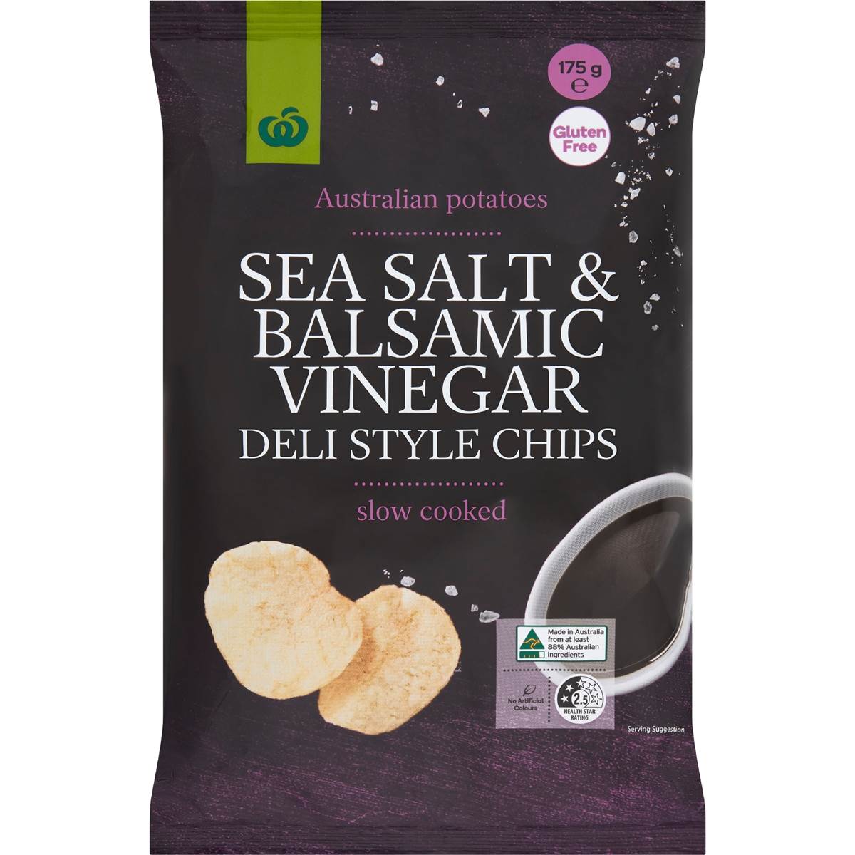 Woolworths Deli Style Potato Chips Sea Salt & Balsamic Vinegar