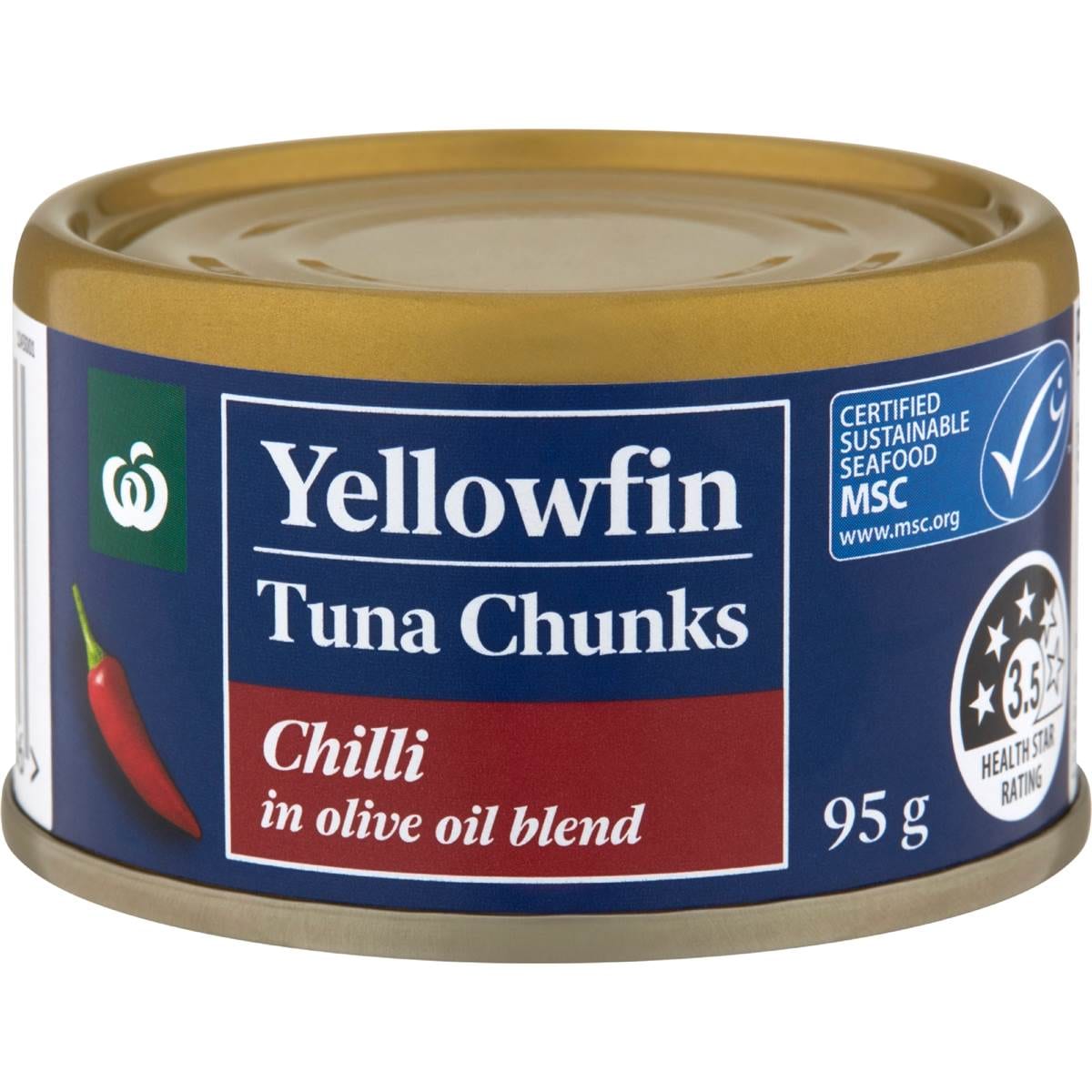 Woolworths Yellowfin Tuna Chunks Olive Oil With Chilli