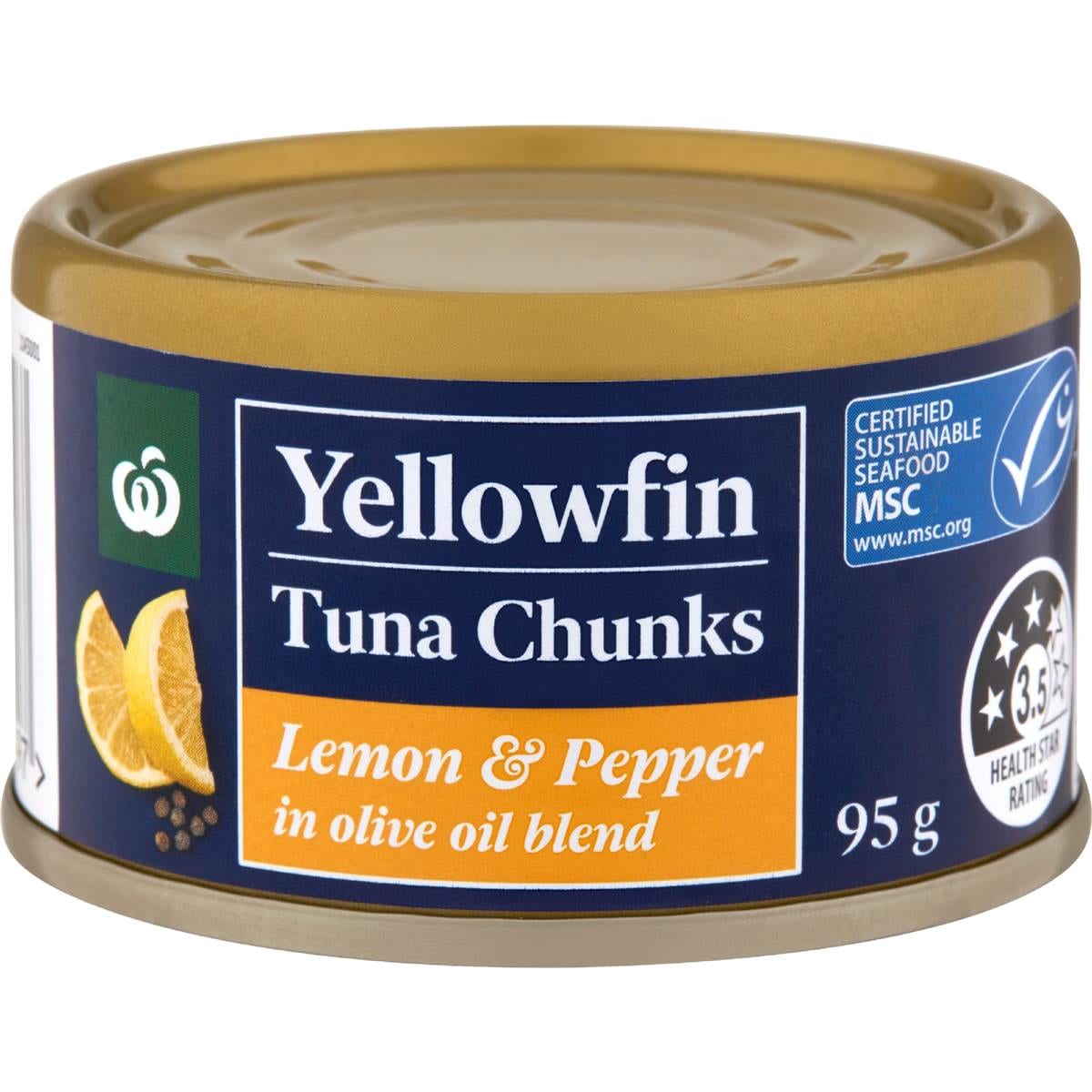 Woolworths Yellowfin Tuna Chunks Olive Oil With Lemon Pepper