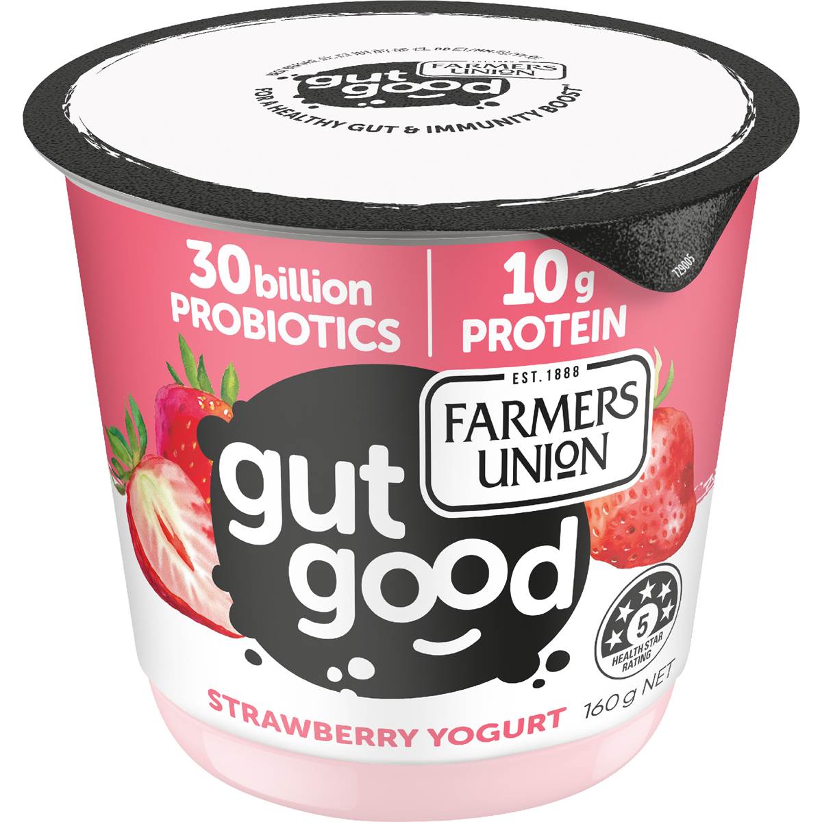Farmers Union Gut Good Greek Style Yoghurt Strawberry 160g