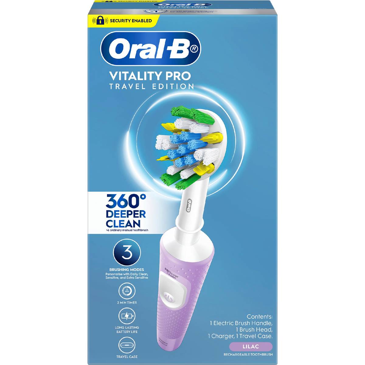 Oral-B Vitality Pro Deep Electric Toothbrush & Travel Case Lilac each – Woolworths