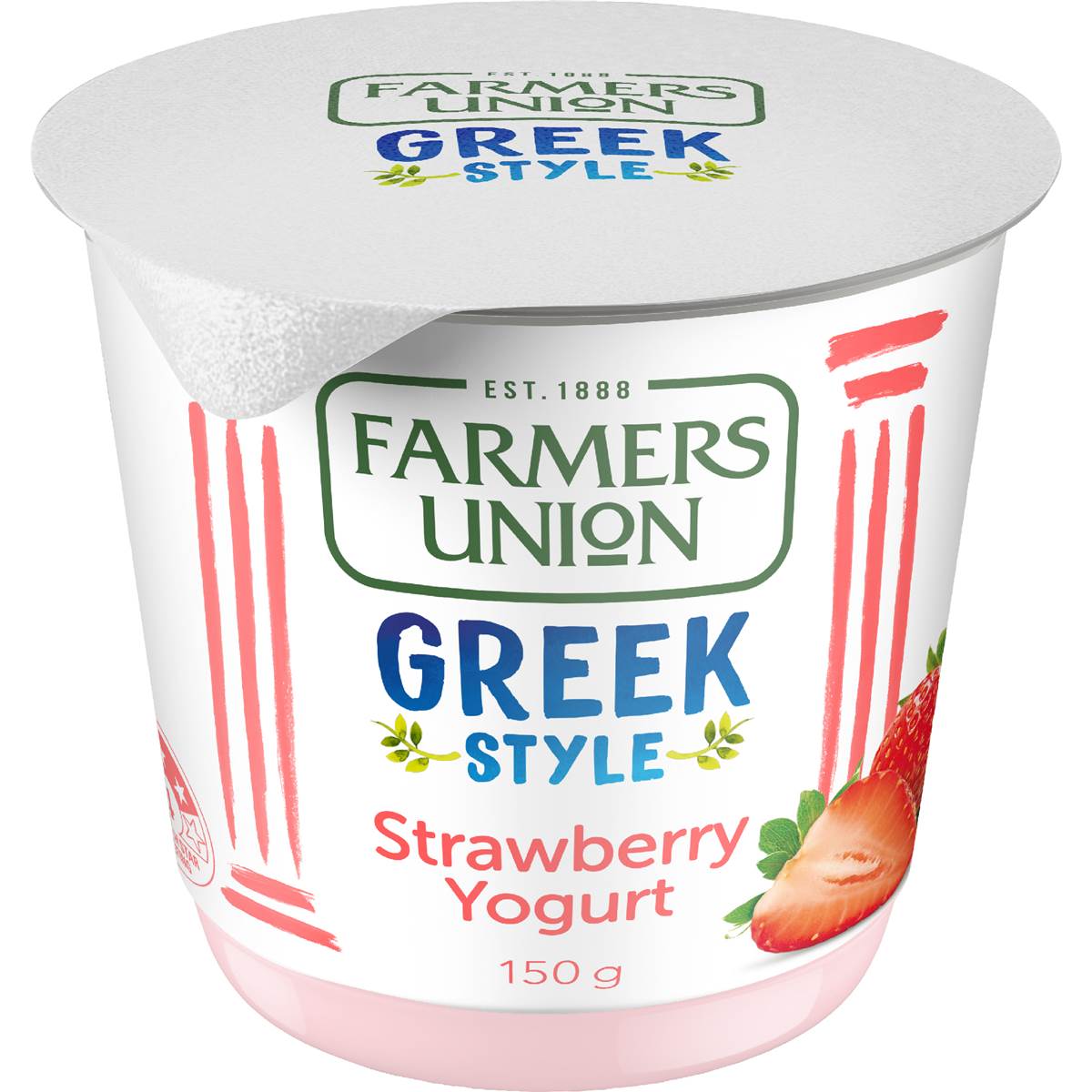 Farmers Union Greek Style Yoghurt Strawberry 150g