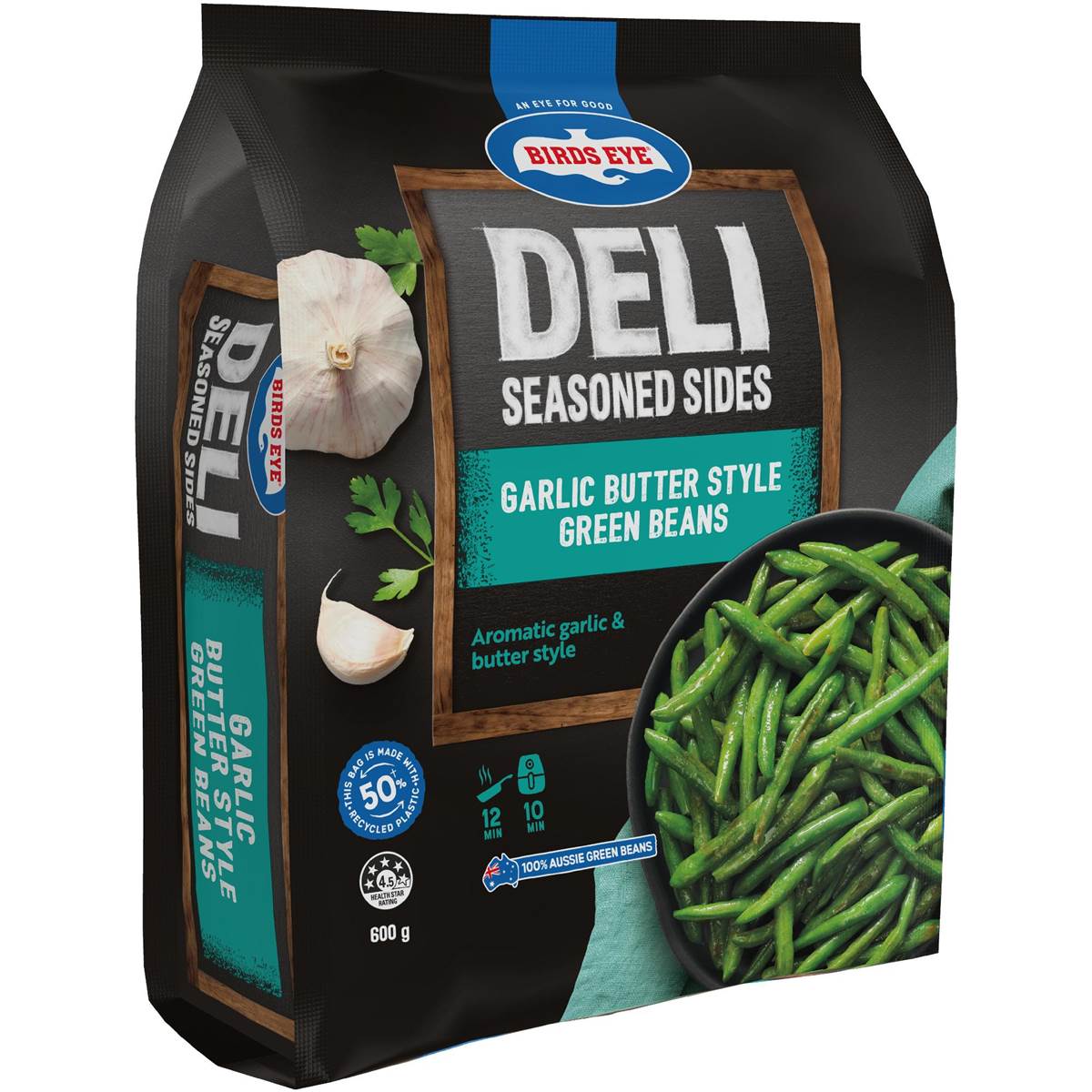 Birds Eye Deli Frozen Seasoned Sides Garlic Butter Green Beans 600g