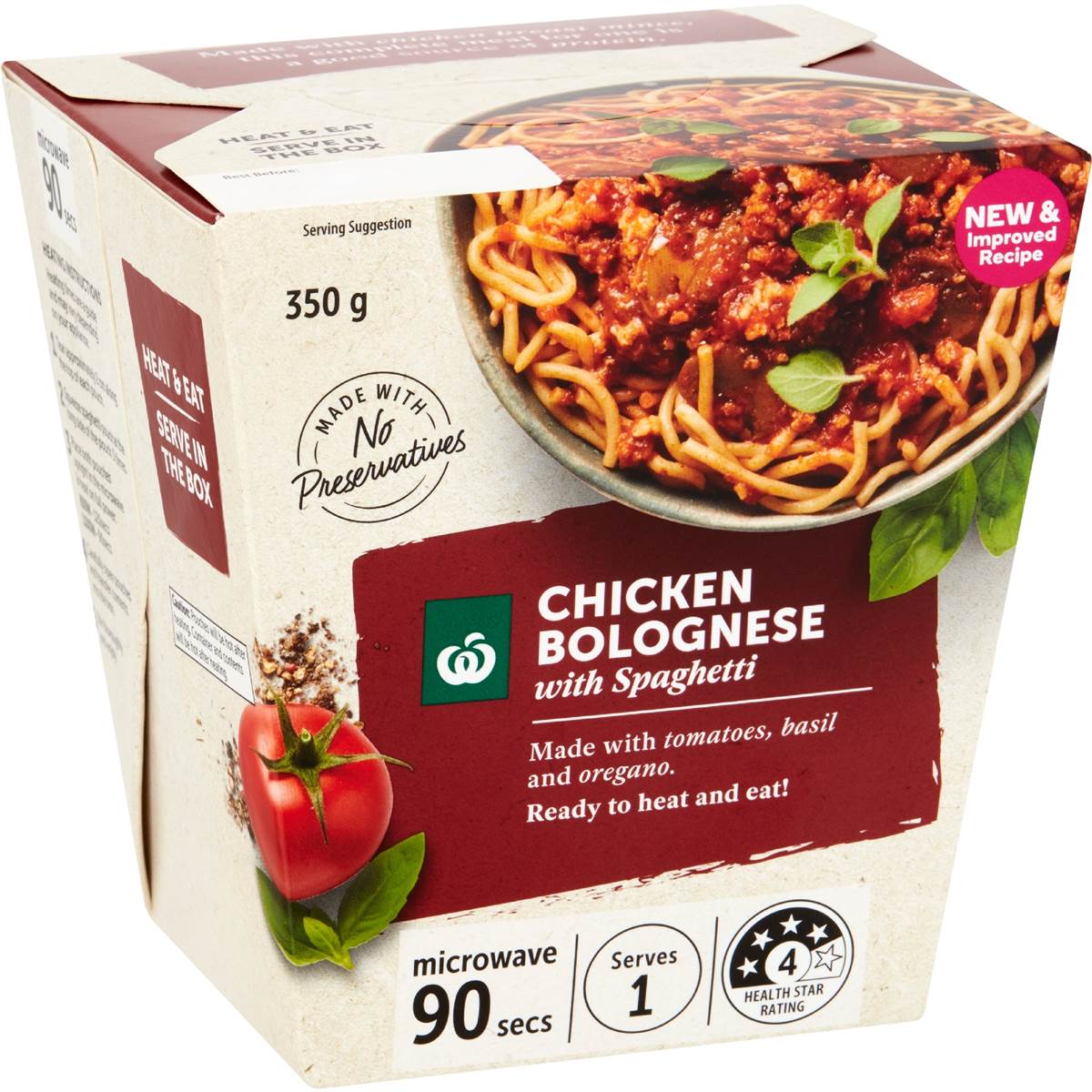 Woolworths Ready to Eat Meal Chicken Bolognese Spaghetti
