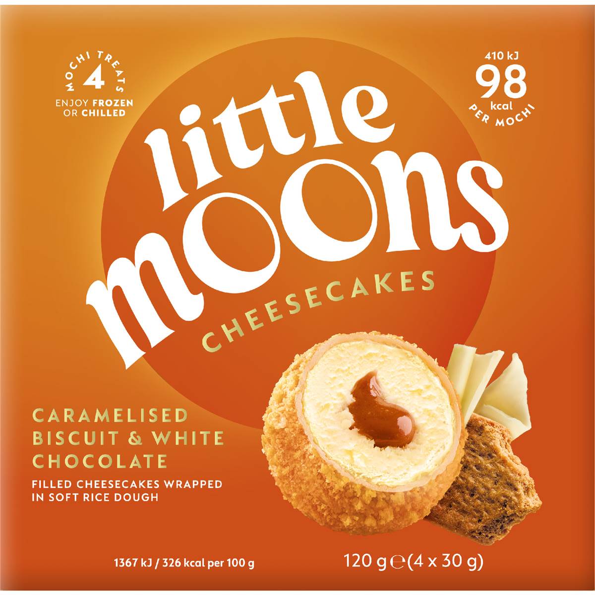 Little Moons Cheesecake Caramelised Biscuit & White Chocolate 4 pack