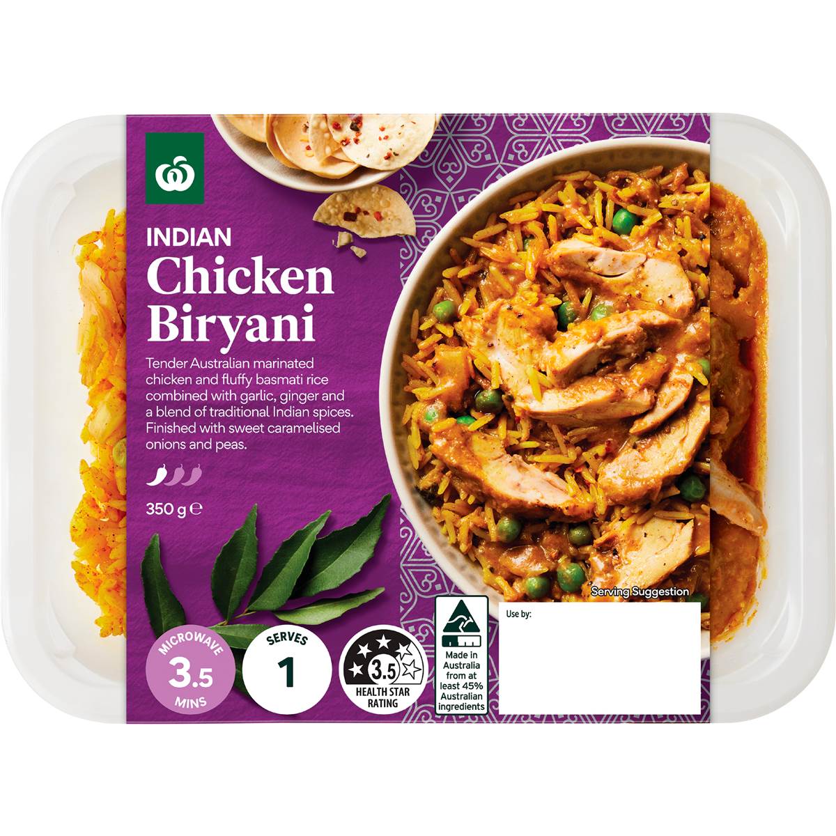 Woolworths Chicken Biryani Chilled Meal 350g