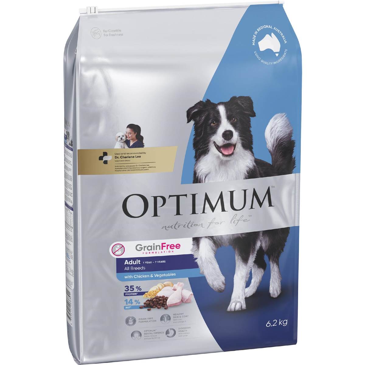 Optimum Adult Dry Dog Food Grain Free With Chicken & Veg 6.2kg