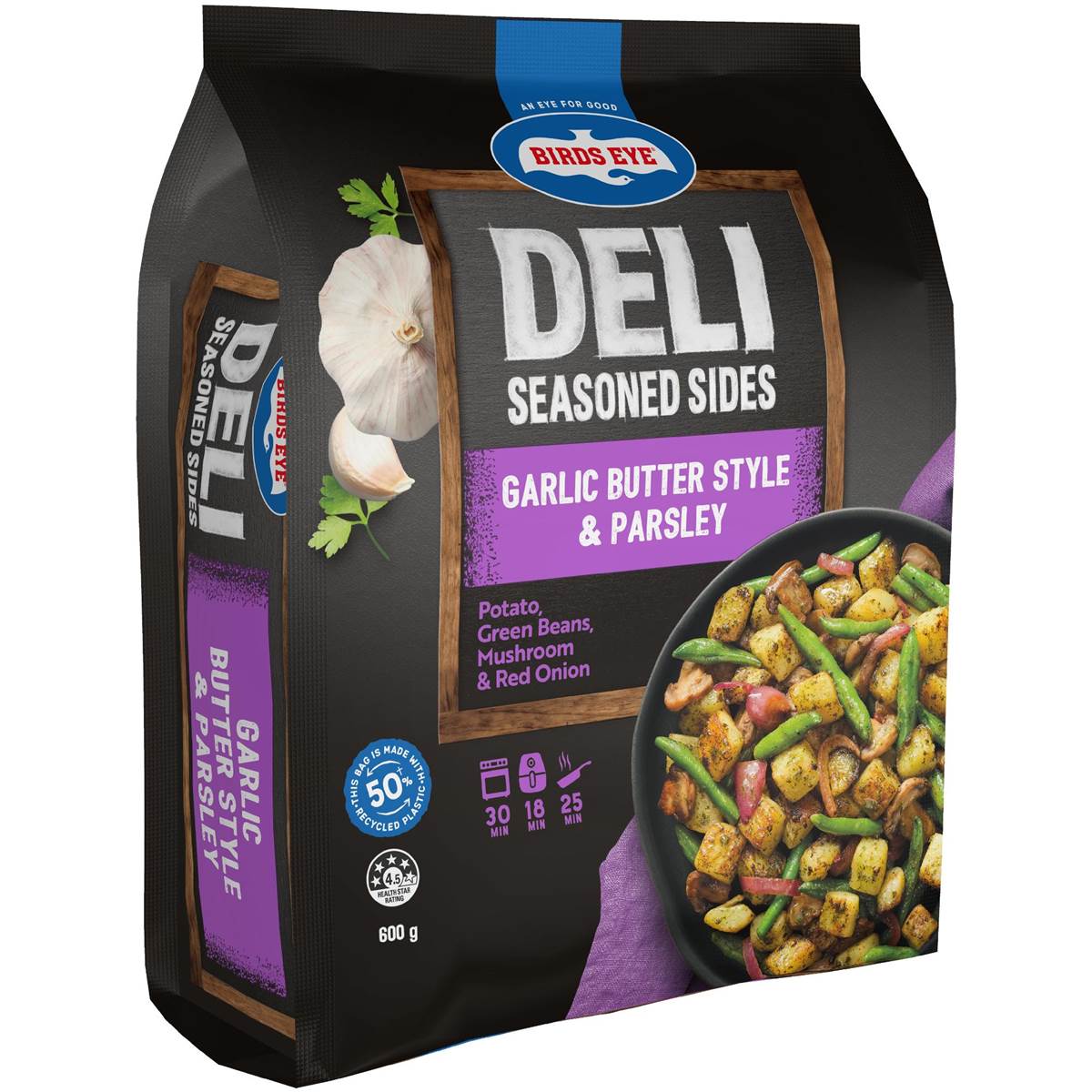 Birds Eye Deli Frozen Seasoned Sides Garlic Butter Style & Parsley 600g