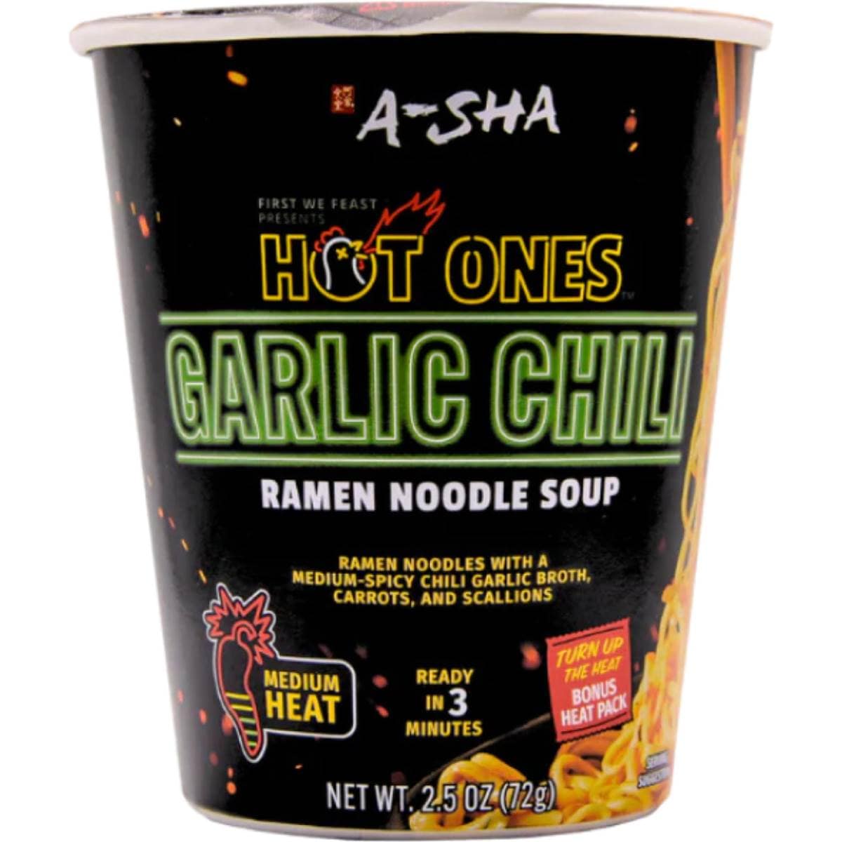A-Sha Hot Ones Garlic Chilli Ramen Noodle Soup
