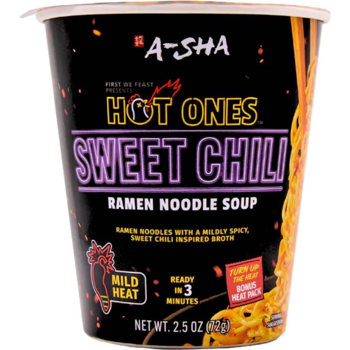 A-Sha Hot Ones Ramen Noodle Soup Sweet Chilli
