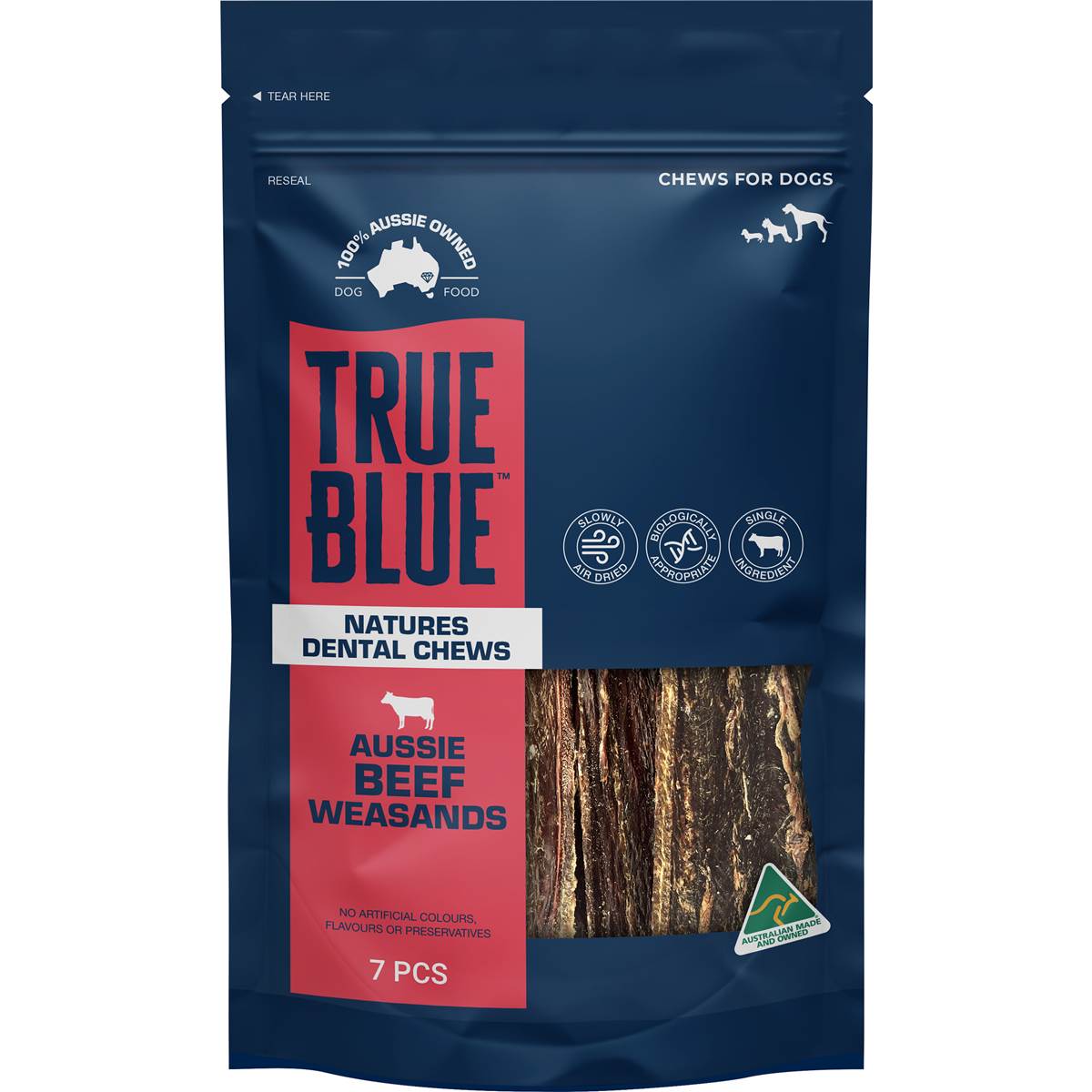 True Blue Aussie Beef Weasands Dog Treats