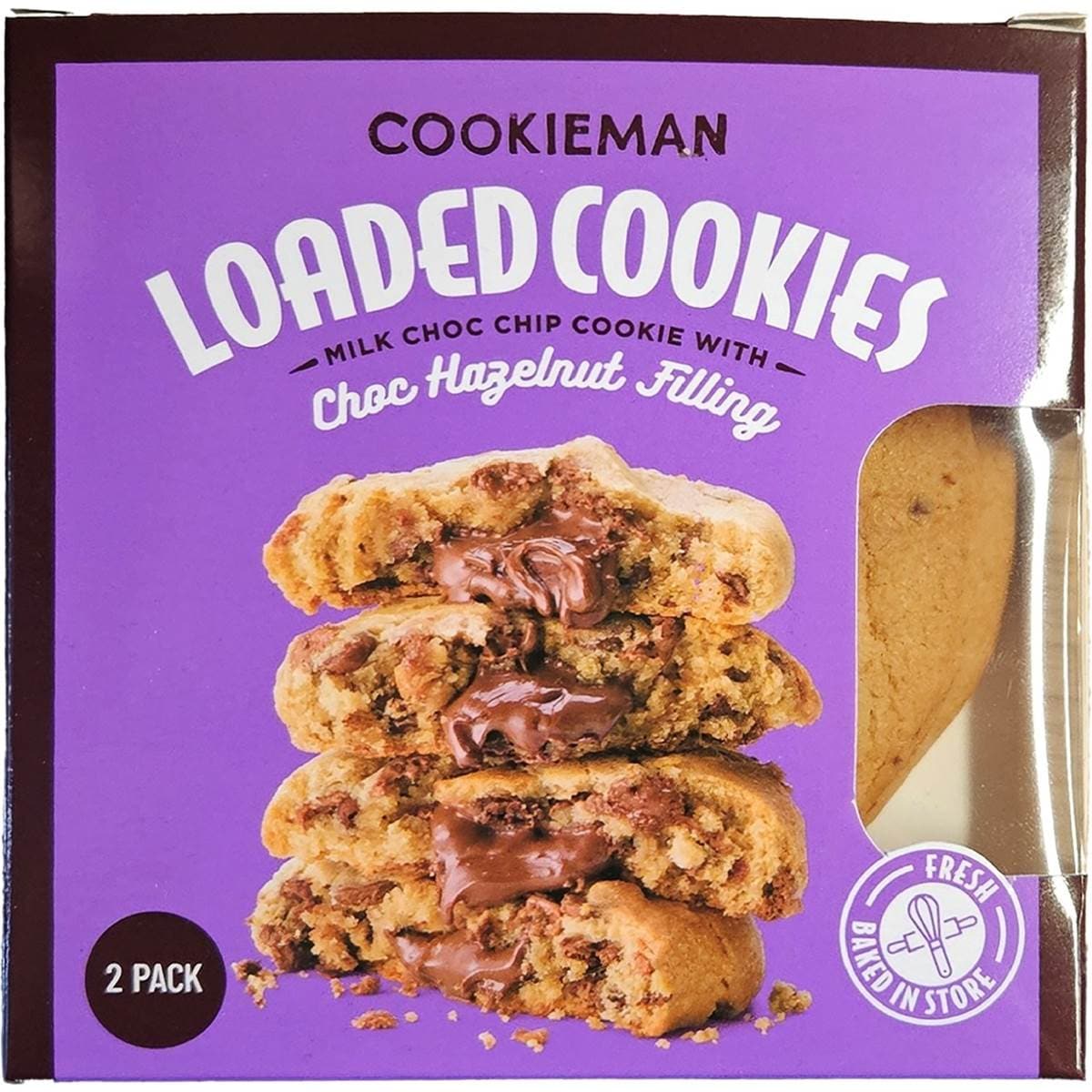Cookieman Loaded Cookies Choc Hazelnut Filling