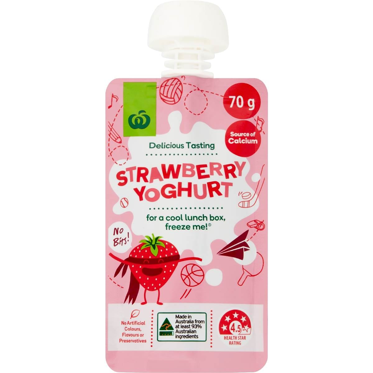 Woolworths Strawberry Yoghurt Pouch