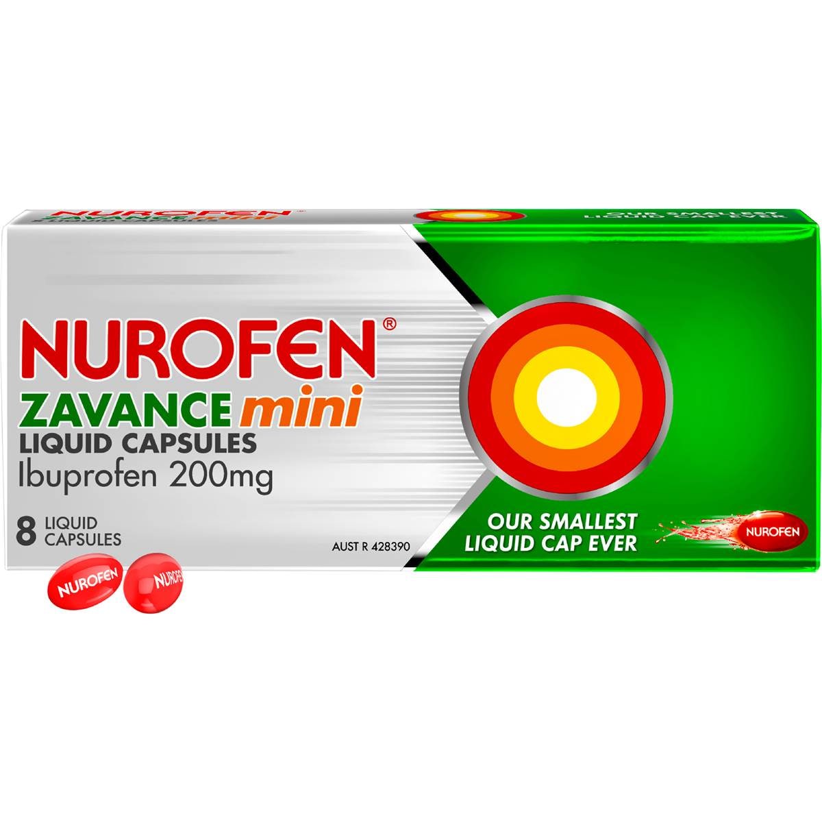Nurofen Zavance Mini Liquid Capsules Ibuprofen 200mg