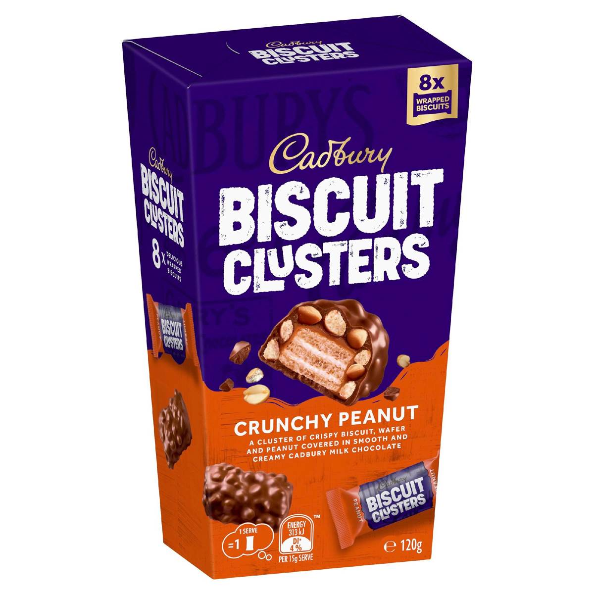 Cadbury Chocolate Biscuit Clusters Crunchy Peanut 120g