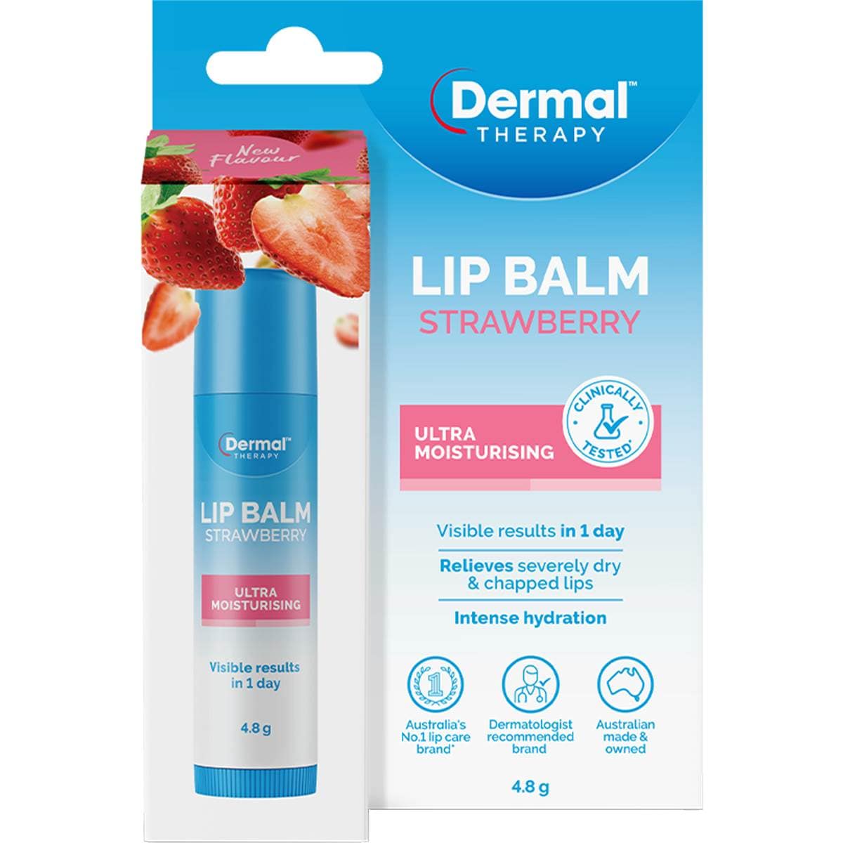 Dermal Therapy Ultra Moisturising Lip Balm Strawberry 4.8g